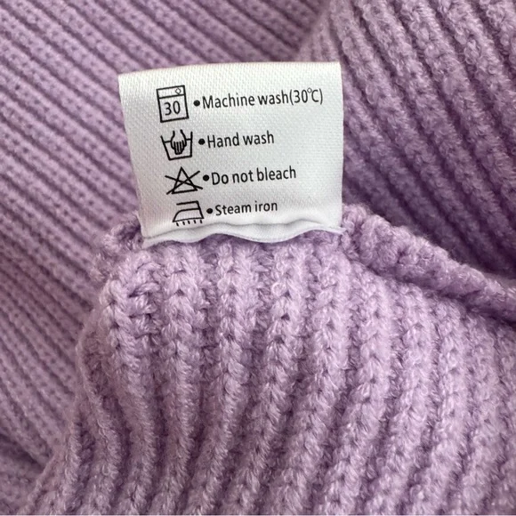 Zesica V-Neck Purple Ribbed Knit Lapel Collar Sweater - Picture 10 of 12